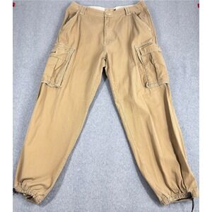Plugg Jeans Cargo Pants Mens 36 x 32 Beige Relaxed Fit Outdoor Y2K